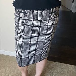 Black and white checkered skirt
